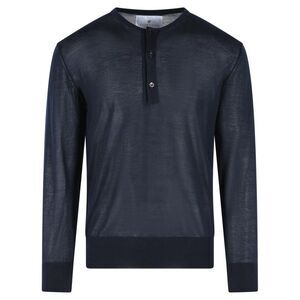 Seven Gauge 'Serafino' Blue Lyocell Sweater Men